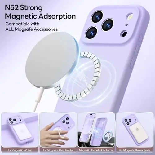 LOVE 3000 Designed for iPhone 17 Pro Case, Premium Silicone [Compatible with Magsafe][Soft Anti-Scratch Microfiber Lining] Shockproof Protective Phone Case for Men Women 6.3