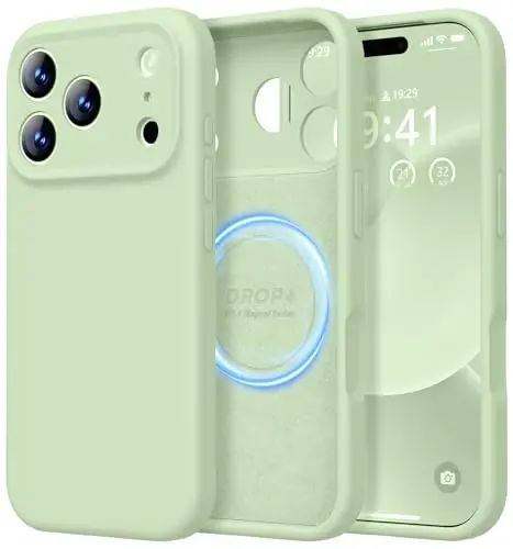 LOVE 3000 Designed for iPhone 17 Pro Case, Premium Silicone [Compatible with Magsafe][Soft Anti-Scratch Microfiber Lining] Shockproof Protective Phone Case for Men Women 6.3