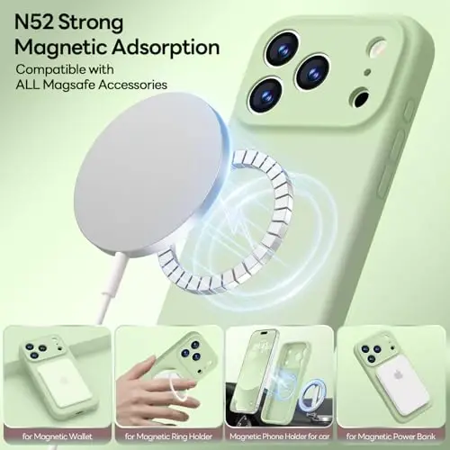 LOVE 3000 Designed for iPhone 17 Pro Case, Premium Silicone [Compatible with Magsafe][Soft Anti-Scratch Microfiber Lining] Shockproof Protective Phone Case for Men Women 6.3