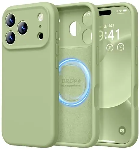 LOVE 3000 Designed for iPhone 17 Pro Case, Premium Silicone [Compatible with Magsafe][Soft Anti-Scratch Microfiber Lining] Shockproof Protective Phone Case for Men Women 6.3
