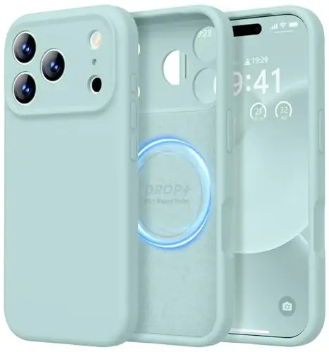 LOVE 3000 Designed for iPhone 17 Pro Case, Premium Silicone [Compatible with Magsafe][Soft Anti-Scratch Microfiber Lining] Shockproof Protective Phone Case for Men Women 6.3