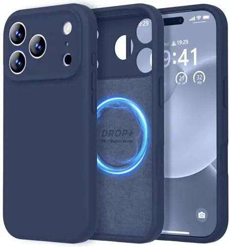 LOVE 3000 Designed for iPhone 17 Pro Case, Premium Silicone [Compatible with Magsafe][Soft Anti-Scratch Microfiber Lining] Shockproof Protective Phone Case for Men Women 6.3
