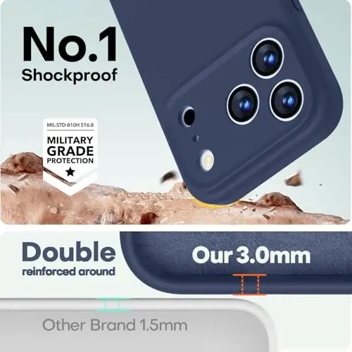 LOVE 3000 Designed for iPhone 17 Pro Case, Premium Silicone [Compatible with Magsafe][Soft Anti-Scratch Microfiber Lining] Shockproof Protective Phone Case for Men Women 6.3