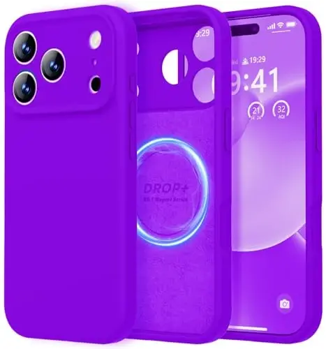 LOVE 3000 Designed for iPhone 17 Pro Case, Premium Silicone [Compatible with Magsafe][Soft Anti-Scratch Microfiber Lining] Shockproof Protective Phone Case for Men Women 6.3