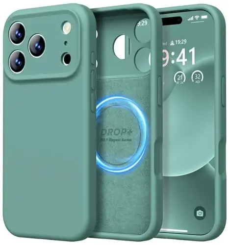 LOVE 3000 Designed for iPhone 17 Pro Case, Premium Silicone [Compatible with Magsafe][Soft Anti-Scratch Microfiber Lining] Shockproof Protective Phone Case for Men Women 6.3