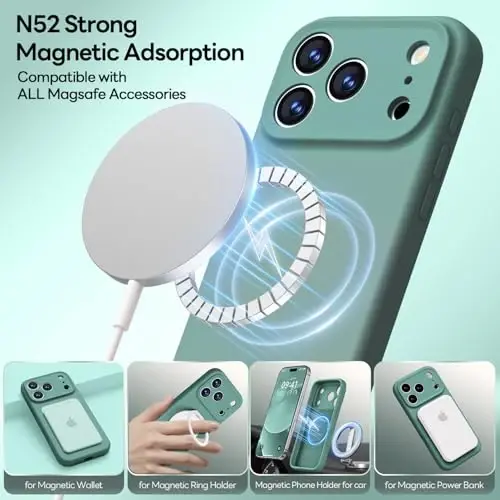 LOVE 3000 Designed for iPhone 17 Pro Case, Premium Silicone [Compatible with Magsafe][Soft Anti-Scratch Microfiber Lining] Shockproof Protective Phone Case for Men Women 6.3