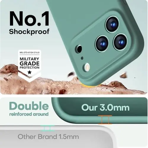 LOVE 3000 Designed for iPhone 17 Pro Case, Premium Silicone [Compatible with Magsafe][Soft Anti-Scratch Microfiber Lining] Shockproof Protective Phone Case for Men Women 6.3