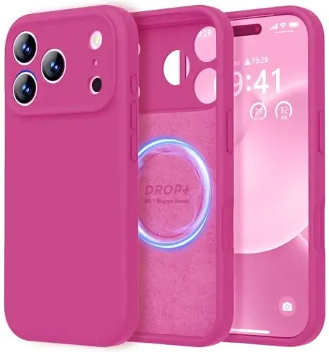 LOVE 3000 Designed for iPhone 17 Pro Case, Premium Silicone [Compatible with Magsafe][Soft Anti-Scratch Microfiber Lining] Shockproof Protective Phone Case for Men Women 6.3