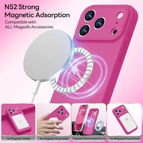 LOVE 3000 Designed for iPhone 17 Pro Case, Premium Silicone [Compatible with Magsafe][Soft Anti-Scratch Microfiber Lining] Shockproof Protective Phone Case for Men Women 6.3