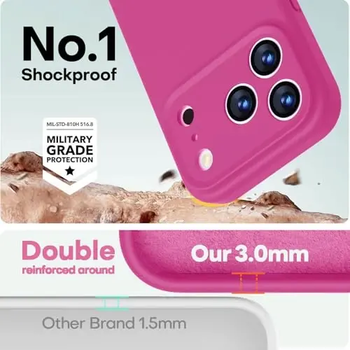 LOVE 3000 Designed for iPhone 17 Pro Case, Premium Silicone [Compatible with Magsafe][Soft Anti-Scratch Microfiber Lining] Shockproof Protective Phone Case for Men Women 6.3