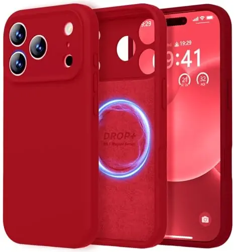 LOVE 3000 Designed for iPhone 17 Pro Case, Premium Silicone [Compatible with Magsafe][Soft Anti-Scratch Microfiber Lining] Shockproof Protective Phone Case for Men Women 6.3