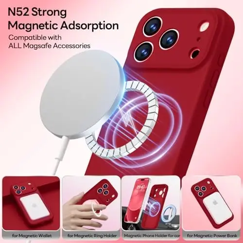 LOVE 3000 Designed for iPhone 17 Pro Case, Premium Silicone [Compatible with Magsafe][Soft Anti-Scratch Microfiber Lining] Shockproof Protective Phone Case for Men Women 6.3