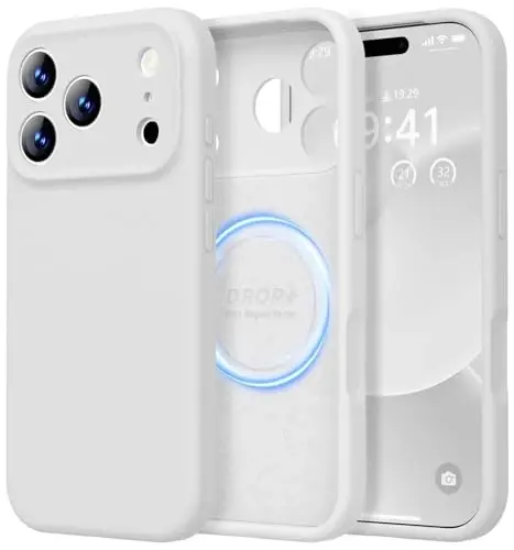 LOVE 3000 Designed for iPhone 17 Pro Case, Premium Silicone [Compatible with Magsafe][Soft Anti-Scratch Microfiber Lining] Shockproof Protective Phone Case for Men Women 6.3