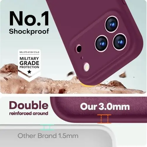 LOVE 3000 Designed for iPhone 17 Pro Case, Premium Silicone [Compatible with Magsafe][Soft Anti-Scratch Microfiber Lining] Shockproof Protective Phone Case for Men Women 6.3