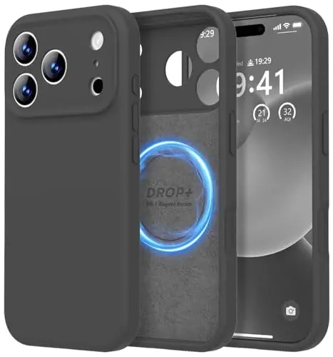 LOVE 3000 Designed for iPhone 17 Pro Max Case, Premium Silicone [Compatible with Magsafe][Soft Anti-Scratch Microfiber Lining] Shockproof Protective Phone Case for Men Women 6.9