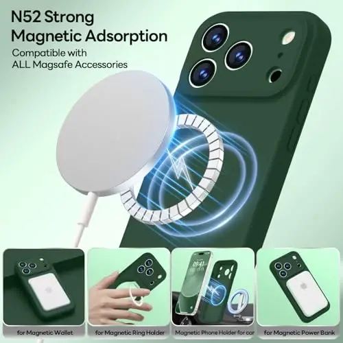 LOVE 3000 Designed for iPhone 17 Pro Max Case, Premium Silicone [Compatible with Magsafe][Soft Anti-Scratch Microfiber Lining] Shockproof Protective Phone Case for Men Women 6.9