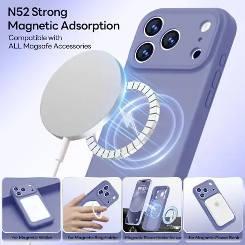 LOVE 3000 Designed for iPhone 17 Pro Max Case, Premium Silicone [Compatible with Magsafe][Soft Anti-Scratch Microfiber Lining] Shockproof Protective Phone Case for Men Women 6.9