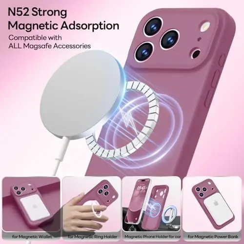 LOVE 3000 Designed for iPhone 17 Pro Max Case, Premium Silicone [Compatible with Magsafe][Soft Anti-Scratch Microfiber Lining] Shockproof Protective Phone Case for Men Women 6.9