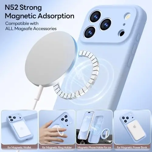 LOVE 3000 Designed for iPhone 17 Pro Max Case, Premium Silicone [Compatible with Magsafe][Soft Anti-Scratch Microfiber Lining] Shockproof Protective Phone Case for Men Women 6.9