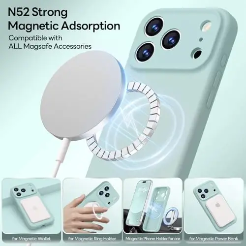 LOVE 3000 Designed for iPhone 17 Pro Max Case, Premium Silicone [Compatible with Magsafe][Soft Anti-Scratch Microfiber Lining] Shockproof Protective Phone Case for Men Women 6.9