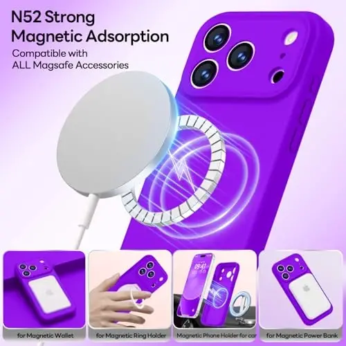 LOVE 3000 Designed for iPhone 17 Pro Max Case, Premium Silicone [Compatible with Magsafe][Soft Anti-Scratch Microfiber Lining] Shockproof Protective Phone Case for Men Women 6.9