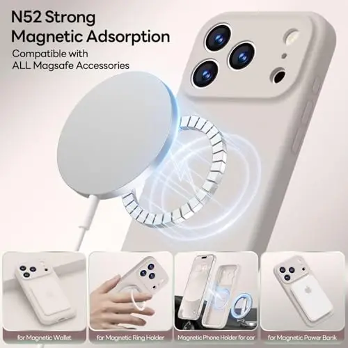 LOVE 3000 Designed for iPhone 17 Pro Max Case, Premium Silicone [Compatible with Magsafe][Soft Anti-Scratch Microfiber Lining] Shockproof Protective Phone Case for Men Women 6.9