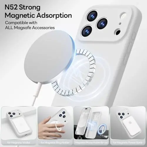 LOVE 3000 Designed for iPhone 17 Pro Max Case, Premium Silicone [Compatible with Magsafe][Soft Anti-Scratch Microfiber Lining] Shockproof Protective Phone Case for Men Women 6.9