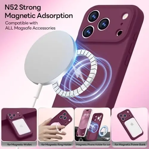 LOVE 3000 Designed for iPhone 17 Pro Max Case, Premium Silicone [Compatible with Magsafe][Soft Anti-Scratch Microfiber Lining] Shockproof Protective Phone Case for Men Women 6.9