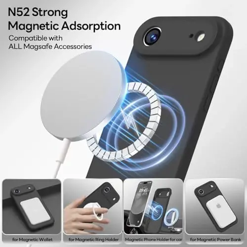 LOVE 3000 Designed for iPhone Air Case, Premium Silicone [Compatible with Magsafe][Soft Anti-Scratch Microfiber Lining] Shockproof Protective Phone Case for Men Women 6.5