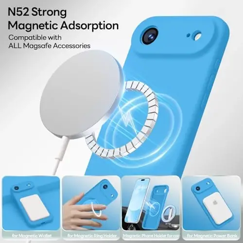 LOVE 3000 Designed for iPhone Air Case, Premium Silicone [Compatible with Magsafe][Soft Anti-Scratch Microfiber Lining] Shockproof Protective Phone Case for Men Women 6.5