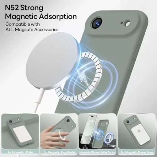 LOVE 3000 Designed for iPhone Air Case, Premium Silicone [Compatible with Magsafe][Soft Anti-Scratch Microfiber Lining] Shockproof Protective Phone Case for Men Women 6.5