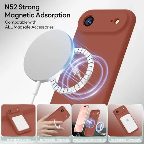 LOVE 3000 Designed for iPhone Air Case, Premium Silicone [Compatible with Magsafe][Soft Anti-Scratch Microfiber Lining] Shockproof Protective Phone Case for Men Women 6.5