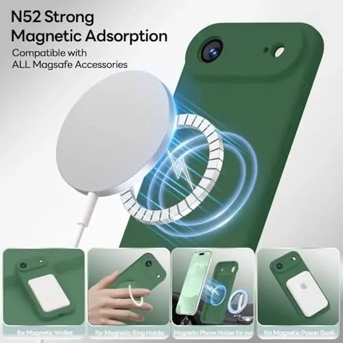 LOVE 3000 Designed for iPhone Air Case, Premium Silicone [Compatible with Magsafe][Soft Anti-Scratch Microfiber Lining] Shockproof Protective Phone Case for Men Women 6.5