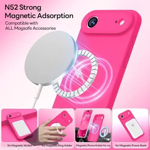 LOVE 3000 Designed for iPhone Air Case, Premium Silicone [Compatible with Magsafe][Soft Anti-Scratch Microfiber Lining] Shockproof Protective Phone Case for Men Women 6.5