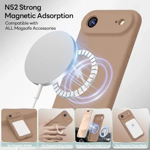 LOVE 3000 Designed for iPhone Air Case, Premium Silicone [Compatible with Magsafe][Soft Anti-Scratch Microfiber Lining] Shockproof Protective Phone Case for Men Women 6.5