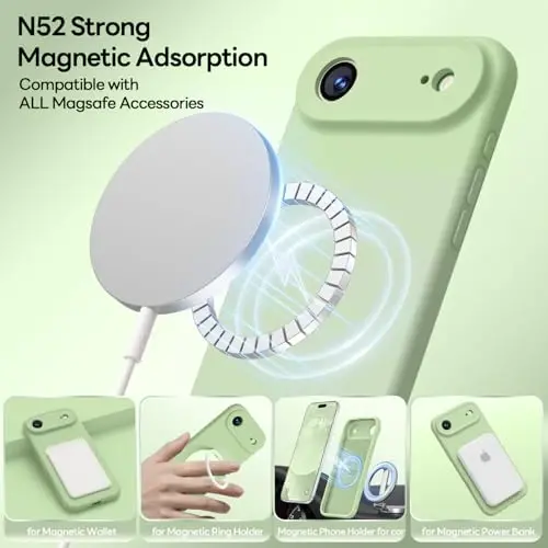 LOVE 3000 Designed for iPhone Air Case, Premium Silicone [Compatible with Magsafe][Soft Anti-Scratch Microfiber Lining] Shockproof Protective Phone Case for Men Women 6.5