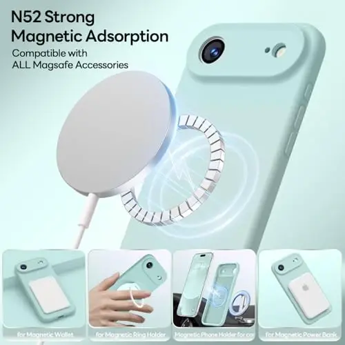 LOVE 3000 Designed for iPhone Air Case, Premium Silicone [Compatible with Magsafe][Soft Anti-Scratch Microfiber Lining] Shockproof Protective Phone Case for Men Women 6.5