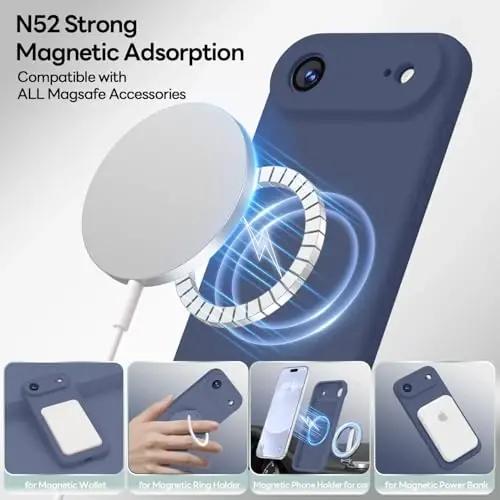 LOVE 3000 Designed for iPhone Air Case, Premium Silicone [Compatible with Magsafe][Soft Anti-Scratch Microfiber Lining] Shockproof Protective Phone Case for Men Women 6.5