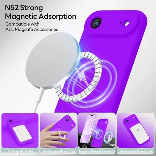 LOVE 3000 Designed for iPhone Air Case, Premium Silicone [Compatible with Magsafe][Soft Anti-Scratch Microfiber Lining] Shockproof Protective Phone Case for Men Women 6.5