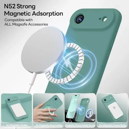 LOVE 3000 Designed for iPhone Air Case, Premium Silicone [Compatible with Magsafe][Soft Anti-Scratch Microfiber Lining] Shockproof Protective Phone Case for Men Women 6.5