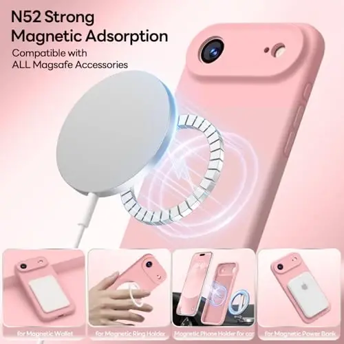 LOVE 3000 Designed for iPhone Air Case, Premium Silicone [Compatible with Magsafe][Soft Anti-Scratch Microfiber Lining] Shockproof Protective Phone Case for Men Women 6.5