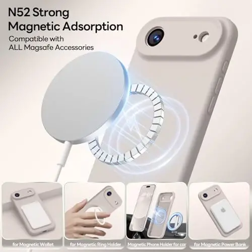 LOVE 3000 Designed for iPhone Air Case, Premium Silicone [Compatible with Magsafe][Soft Anti-Scratch Microfiber Lining] Shockproof Protective Phone Case for Men Women 6.5