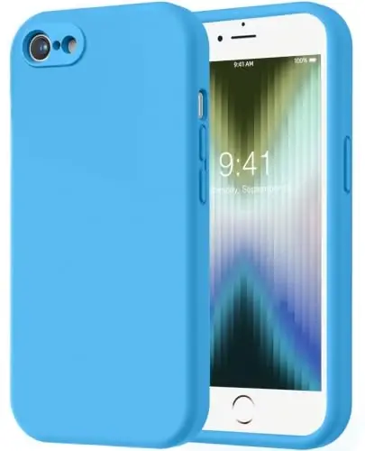LOVE 3000 Designed for iPhone SE Case, iPhone 8/7 Case, Blue | Full Camera Protection, Soft Microfiber Lining, Support Wireless Charge, Slim Shockproof Protective Case for iPhone SE/8/7 - 1