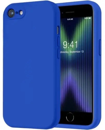 LOVE 3000 Designed for iPhone SE Case, iPhone 8/7 Case, Klein Blue | Full Camera Protection, Soft Microfiber Lining, Support Wireless Charge, Slim Shockproof Protective Case for iPhone SE/8/7 - 1