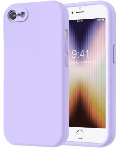 LOVE 3000 Designed for iPhone SE Case, iPhone 8/7 Case, Light Purple | Full Camera Protection, Soft Microfiber Lining, Support Wireless Charge, Slim Shockproof Protective Case for iPhone SE/8/7 - 1