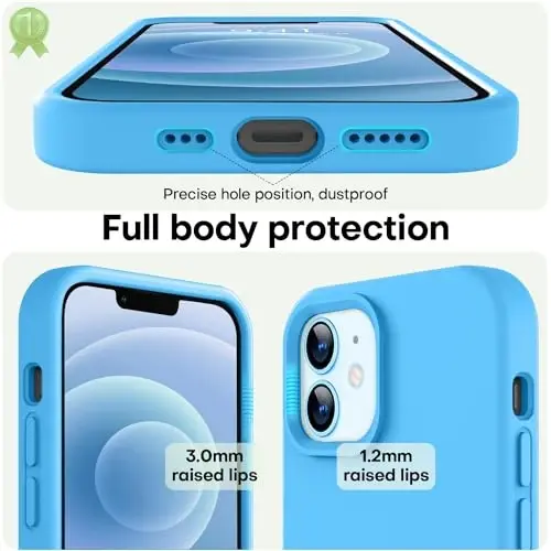 LOVE 3000 iPhone 12 Case/iPhone 12 Pro Case uchun mo'ljallangan, Premium Silicone [Yumshoq Chizishga qarshi Mikrofiber Astar] bilan zarbga chidamli himoya telefon qutisi erkaklar ayollar qizlar 6.1