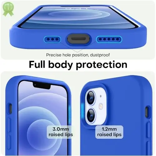 LOVE 3000 iPhone 12 Case/iPhone 12 Pro Case uchun mo'ljallangan, Premium silikon [Yumshoq chizishga qarshi mikrofiber astar] bilan zarbga chidamli himoya telefon qutisi erkaklar ayollar qizlar uchun 6.1