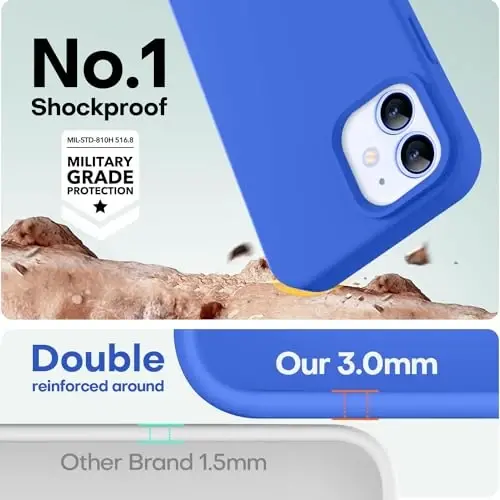 LOVE 3000 iPhone 12 Case/iPhone 12 Pro Case uchun mo'ljallangan, Premium silikon [Yumshoq chizishga qarshi mikrofiber astar] bilan zarbga chidamli himoya telefon qutisi erkaklar ayollar qizlar uchun 6.1