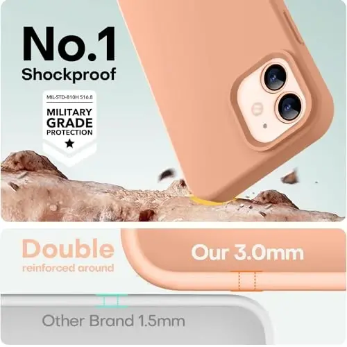 LOVE 3000 iPhone 12 Case/iPhone 12 Pro Case uchun mo'ljallangan, Premium silikon [Yumshoq chizishga qarshi mikrofiber astar] Zarba o'tkazmaydigan himoya telefon qutisi erkaklar ayollar qizlar uchun 6.1