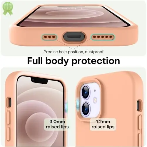 LOVE 3000 iPhone 12 Case/iPhone 12 Pro Case uchun mo'ljallangan, Premium silikon [Yumshoq chizishga qarshi mikrofiber astar] Zarba o'tkazmaydigan himoya telefon qutisi erkaklar ayollar qizlar uchun 6.1